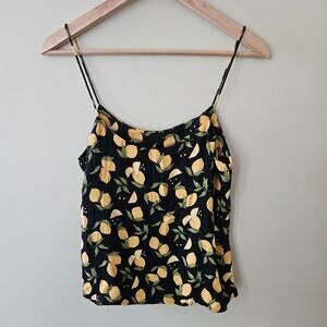Reformation Atticus Lemon Drop Camisole Size Small Black Spaghetti Strap